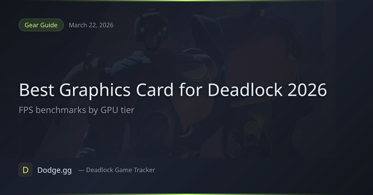 Best Graphics Card for Deadlock (2026) — FPS Benchmarks by GPU Tier ...