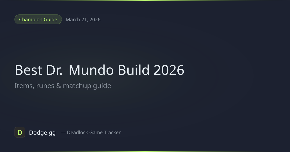 Best Dr. Mundo Build & Guide (2026) — League of Legends | Dodge.gg