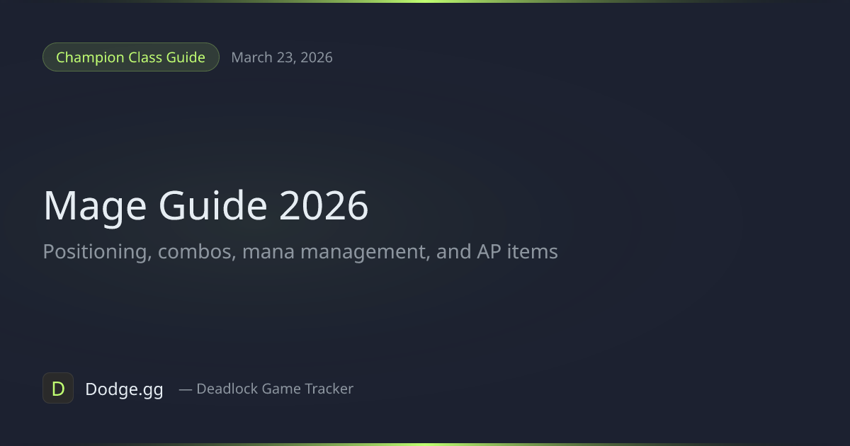 Mage Guide (2026) — Positioning, Ability Combos, Mana Management & AP ...