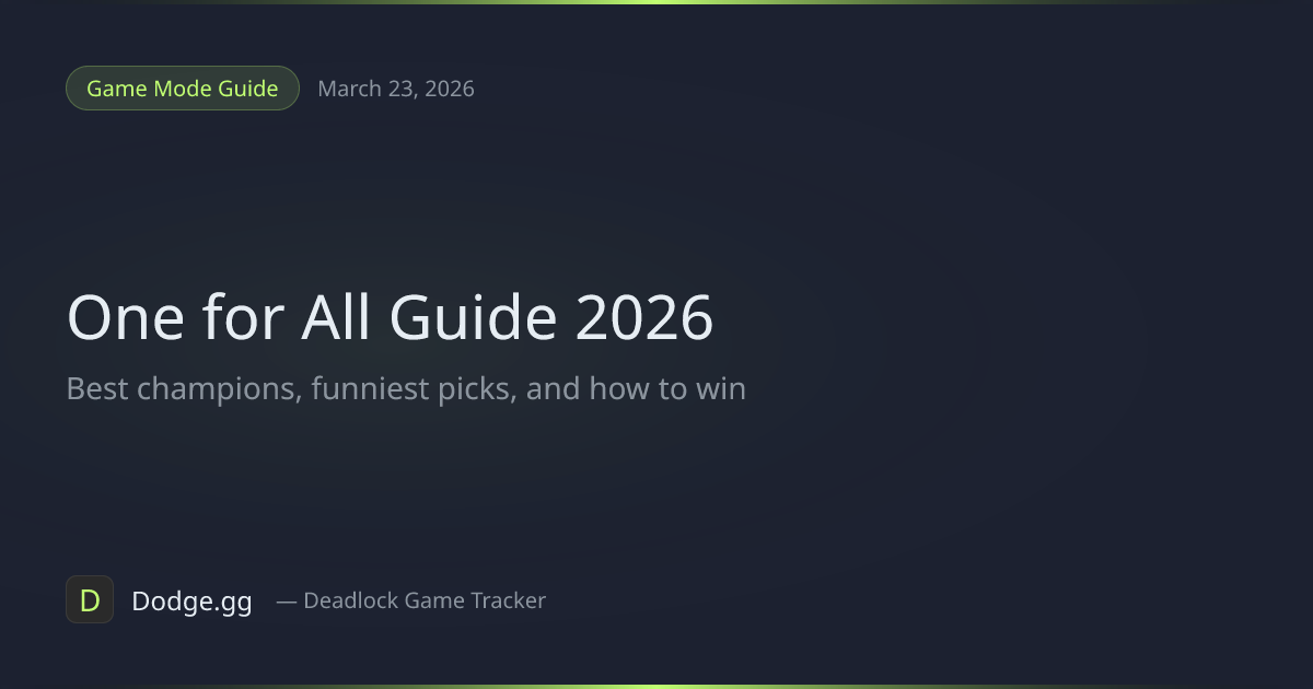 One for All Guide (2026) — Best Champions, Funniest Picks & Voting ...